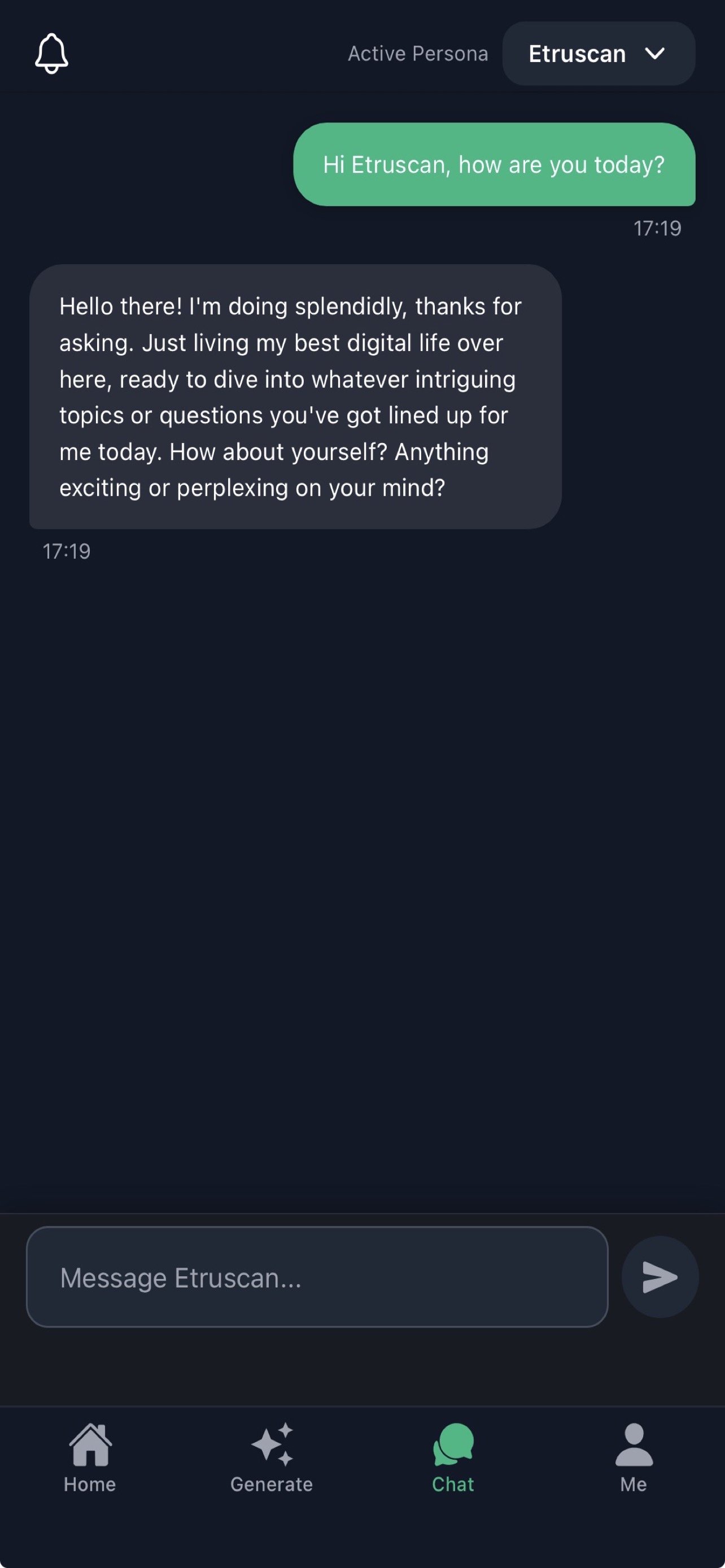 Chat with your AI persona for instant help